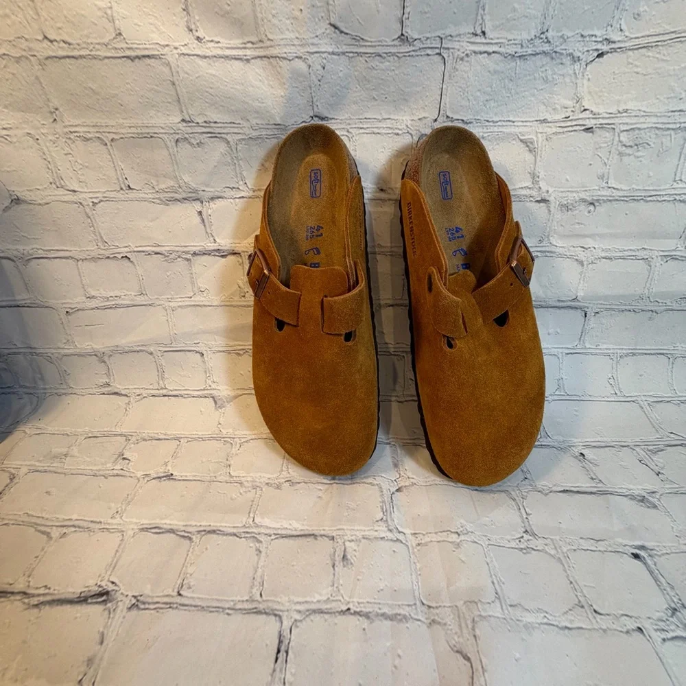 Birkenstock Tan Suede Slip-On Shoes - Picture 2 of 10